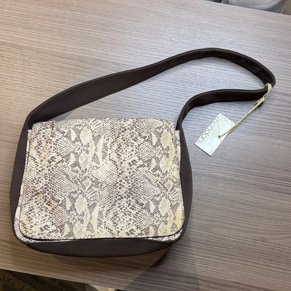Mondani Cream and Brown Crossbody Bag